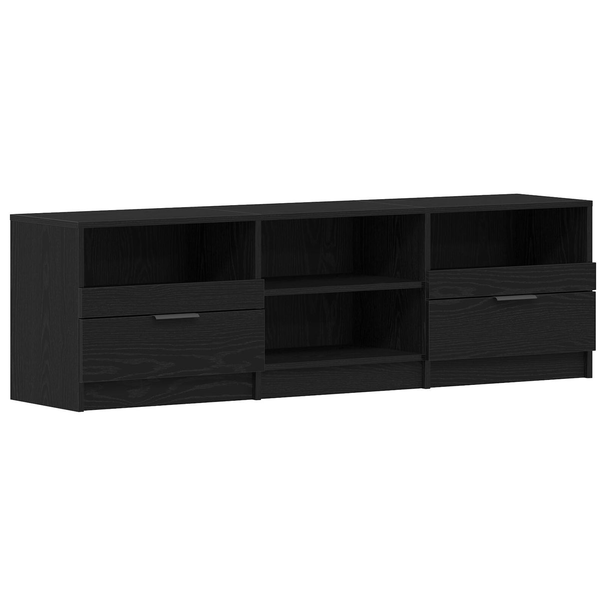 Tv Cabinet Black Oak 150X33,5X45 Cm Engineered Wood