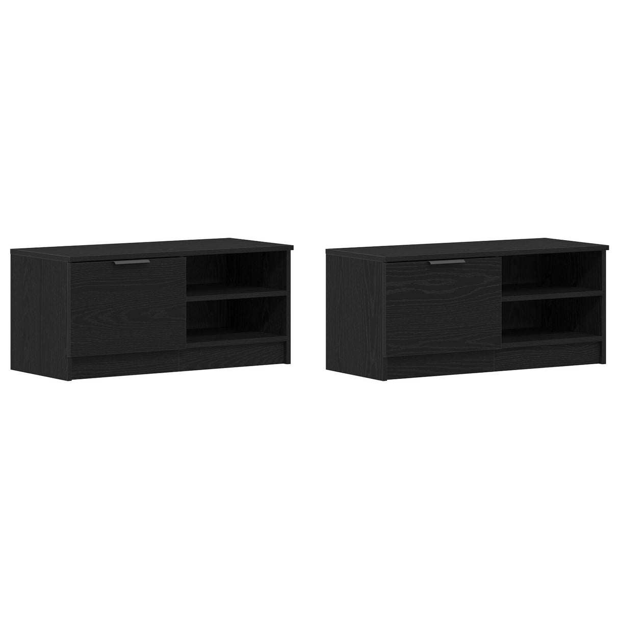 Tv Cabinet 2 Pcs Black Oak 80X35X36,5 Cm Engineered Wood
