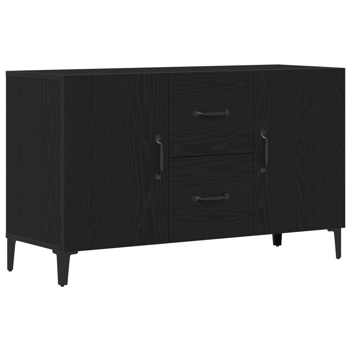 Black Oak Sideboard - 100 X 36 X 60 Cm - Made Of Engineered Wood
