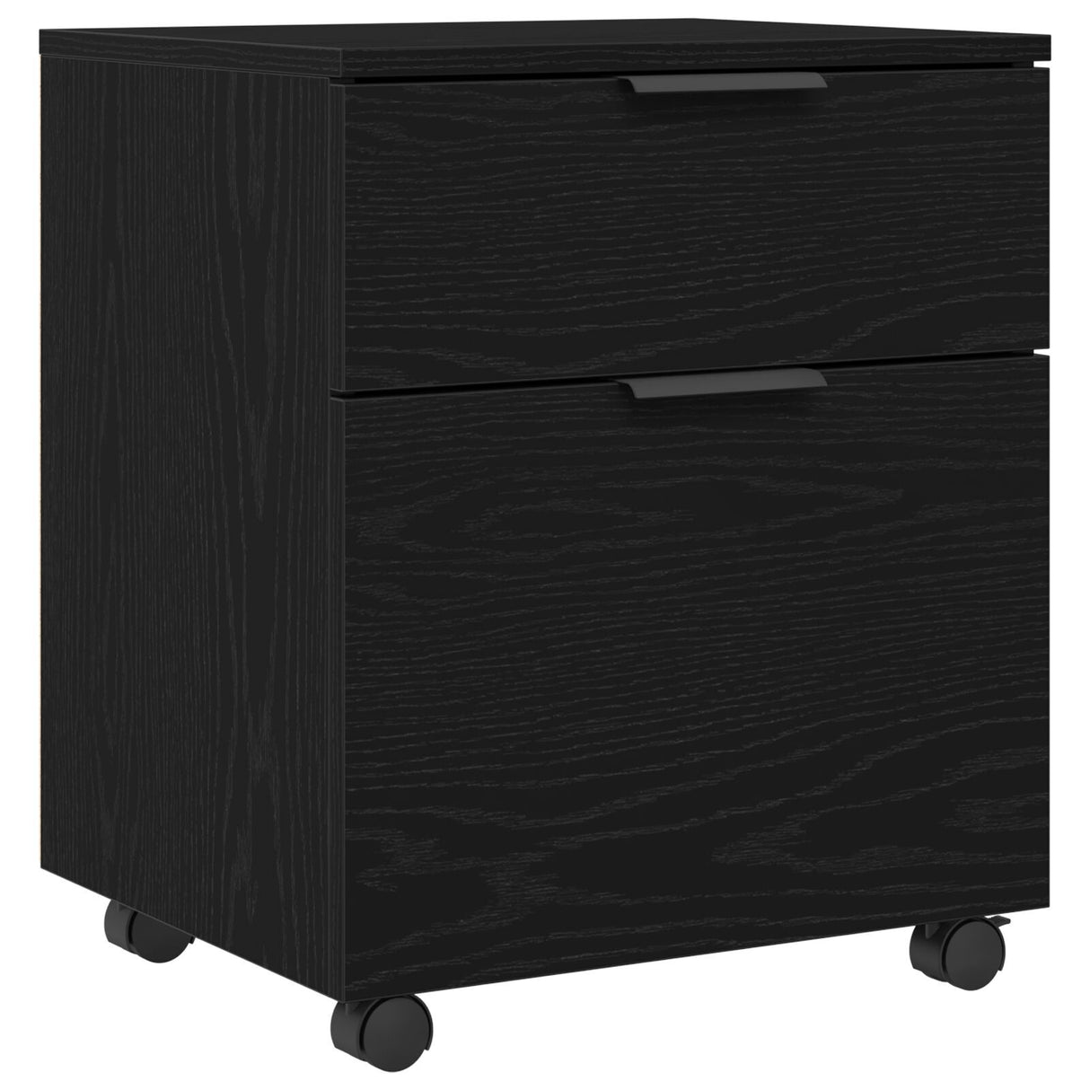 Mobile File Cabinet With Wheels Black Oak 45X38X54 Cm