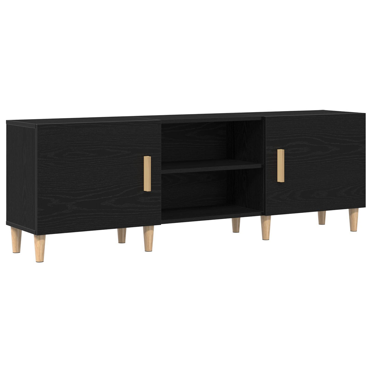 Tv Stand - Black Oak, 150X30X50 Cm, Made Of Engineered Wood