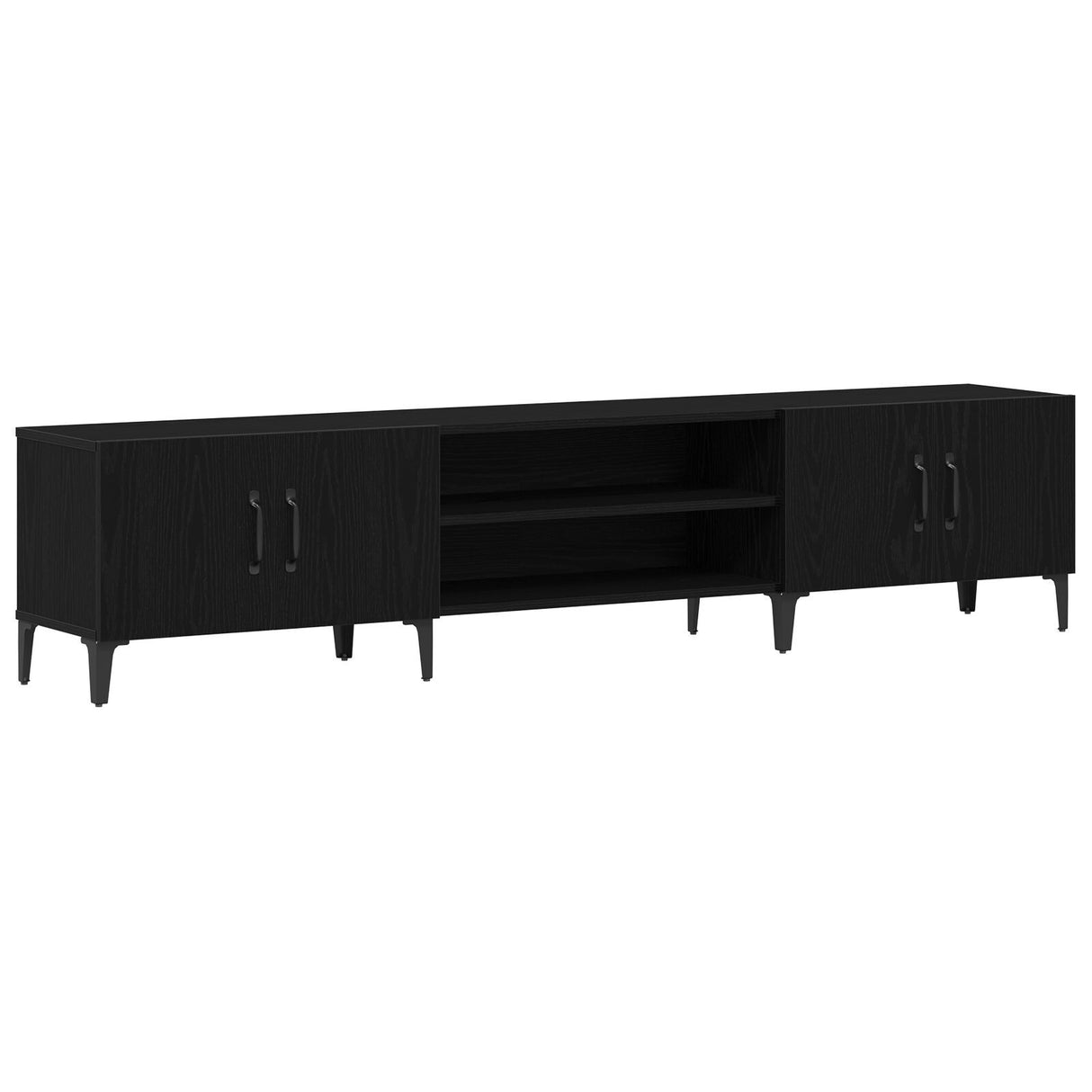 Tv Cabinet Black Oak 180X31,5X40 Cm Engineered Wood