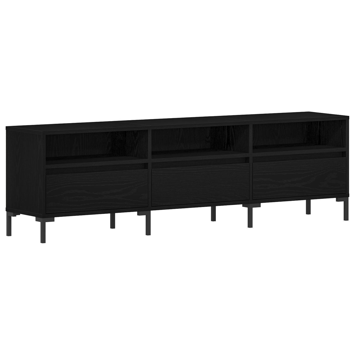 Tv Cabinet Black Oak 150X30X44,5 Cm Engineered Wood