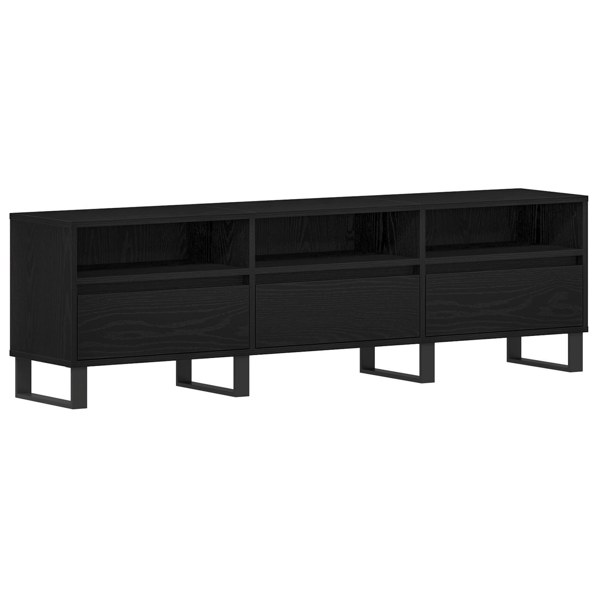 Tv Cabinet Black Oak 150X30X44,5 Cm Engineered Wood