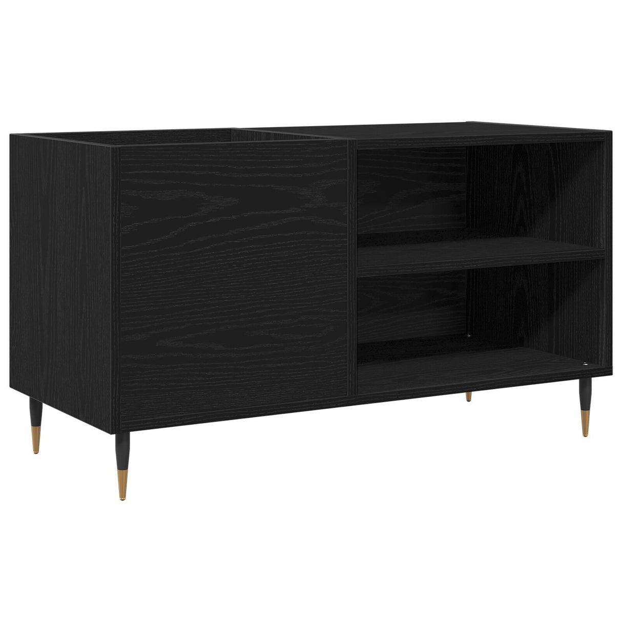 Record Cabinet Black Oak 84,5X38X48 Cm Engineered Wood
