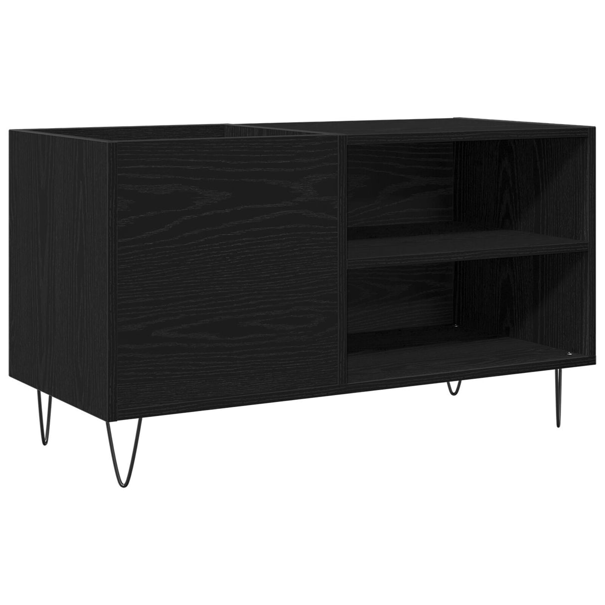 Record Cabinet Black Oak 84,5X38X48 Cm Engineered Wood