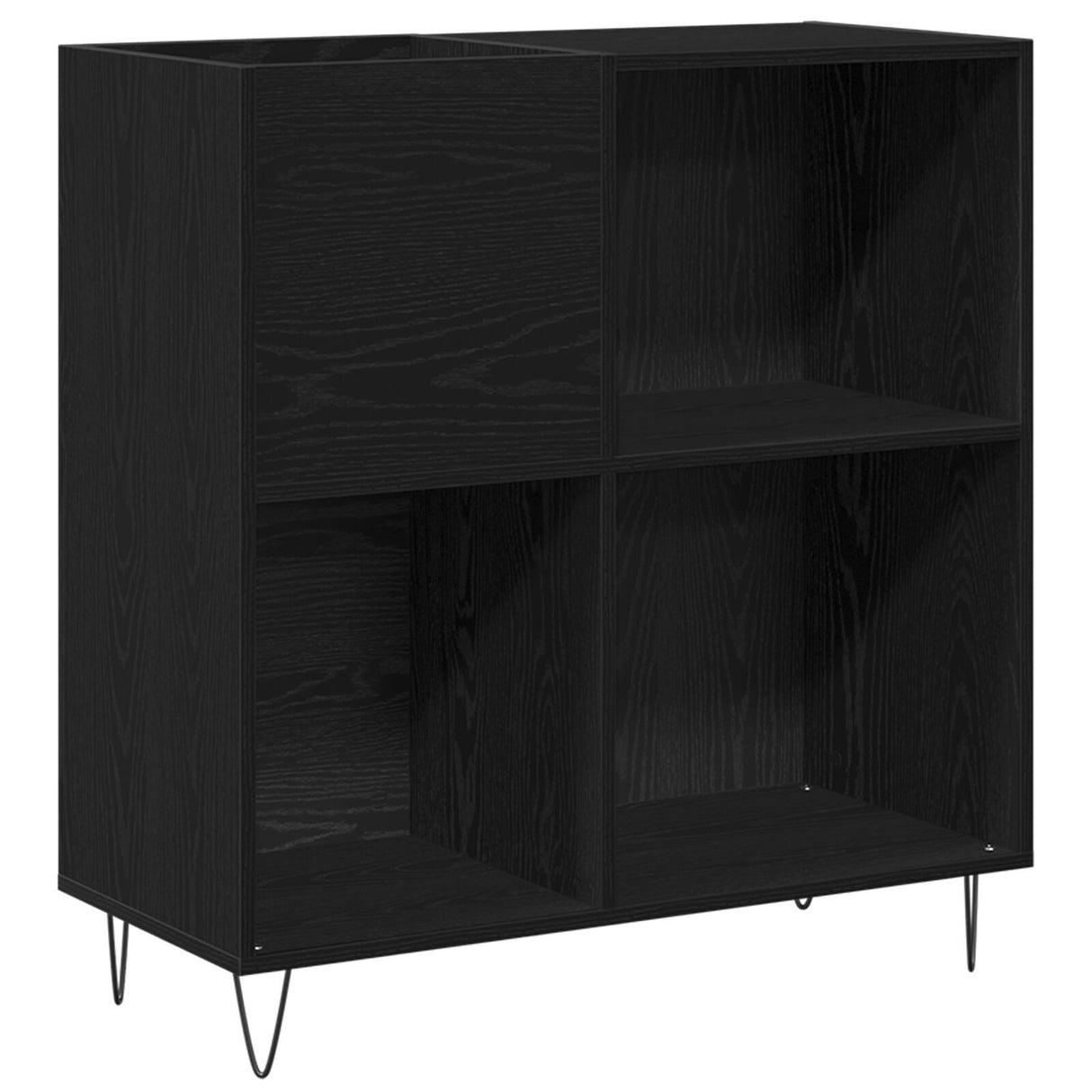 Record Cabinet Black Oak 84.5X38X90 Cm Engineered Wood