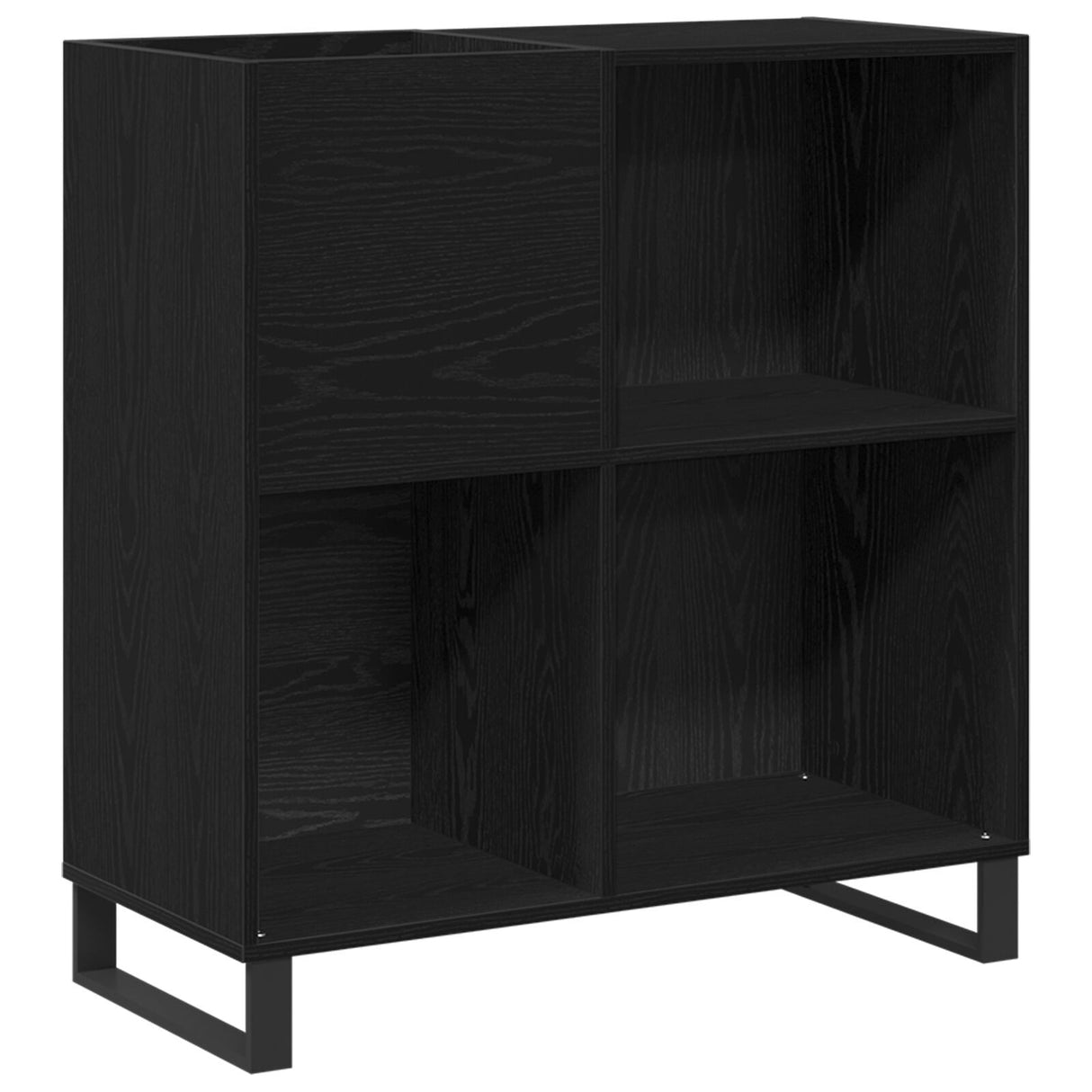 Record Cabinet Black Oak 84.5X38X90 Cm Engineered Wood