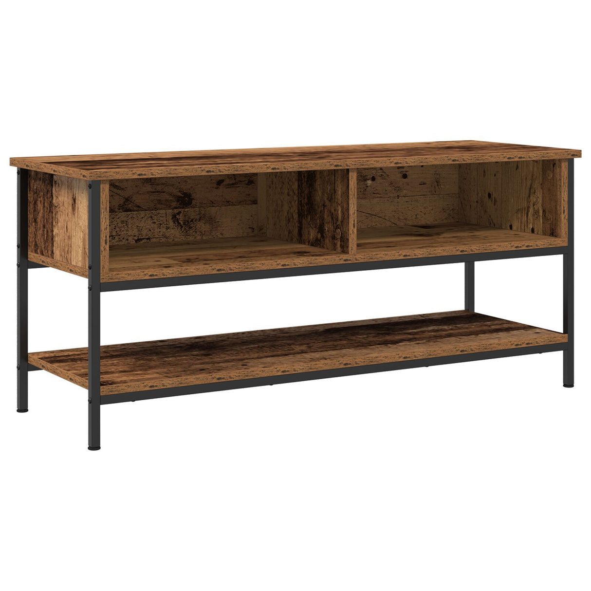 Tv Cabinet Old Wood 100X35X45 Cm Engineered Wood And Steel
