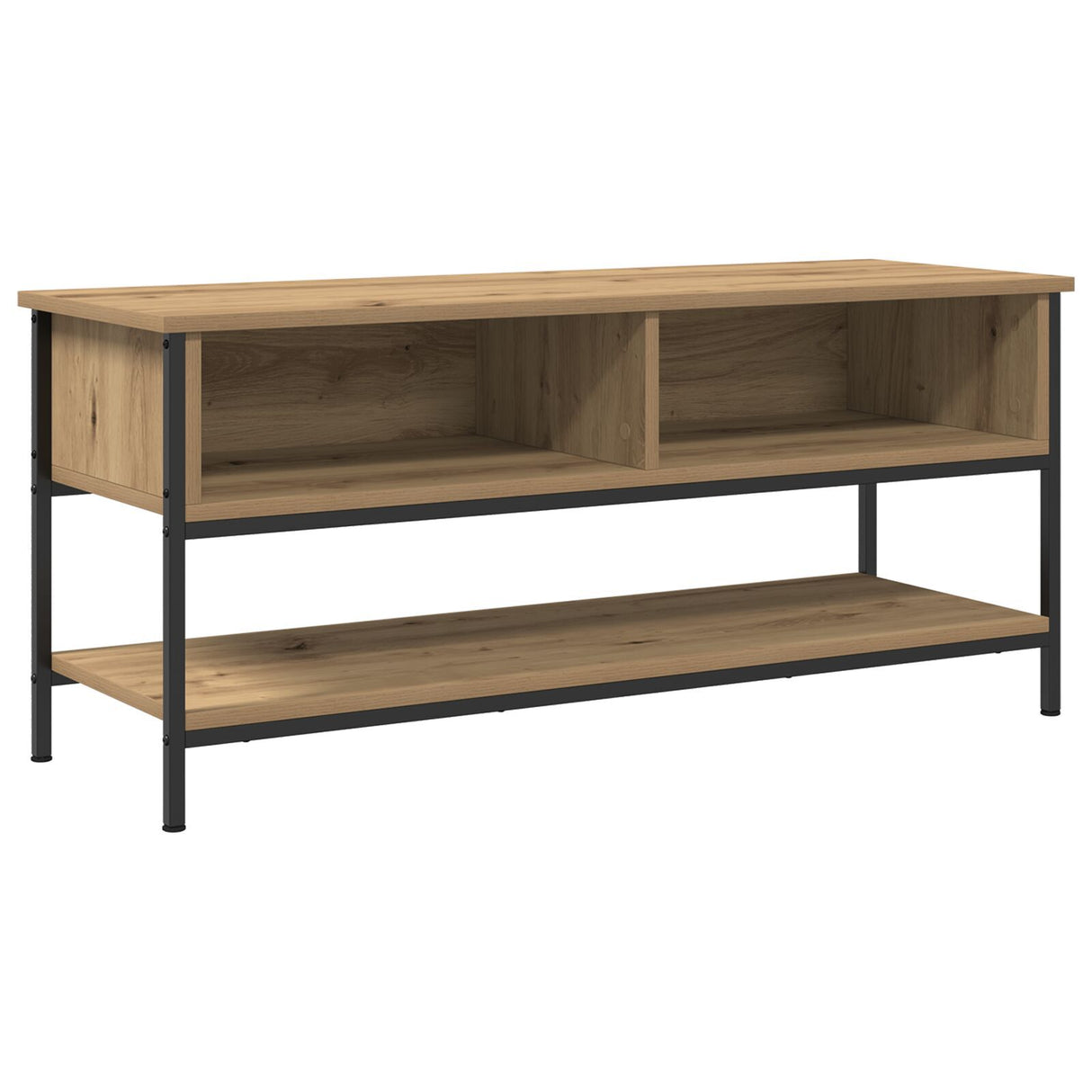 Tv Cabinet Artisan Oak 100X35X45 Cm Engineered Wood And Steel