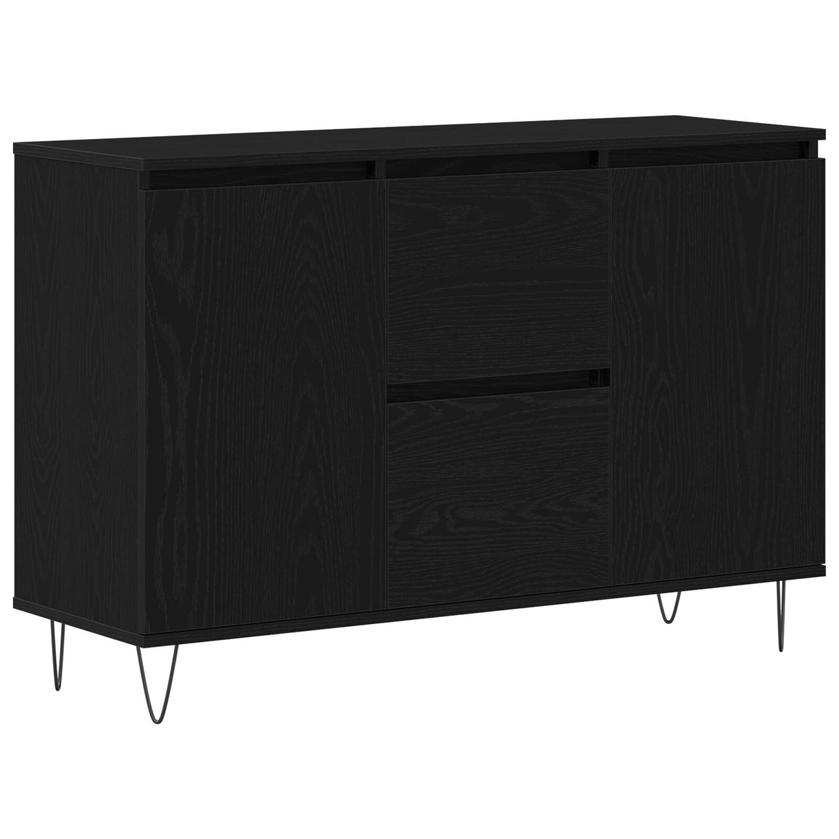 Sideboard Black Oak 101,5X35X70 Cm Engineered Wood