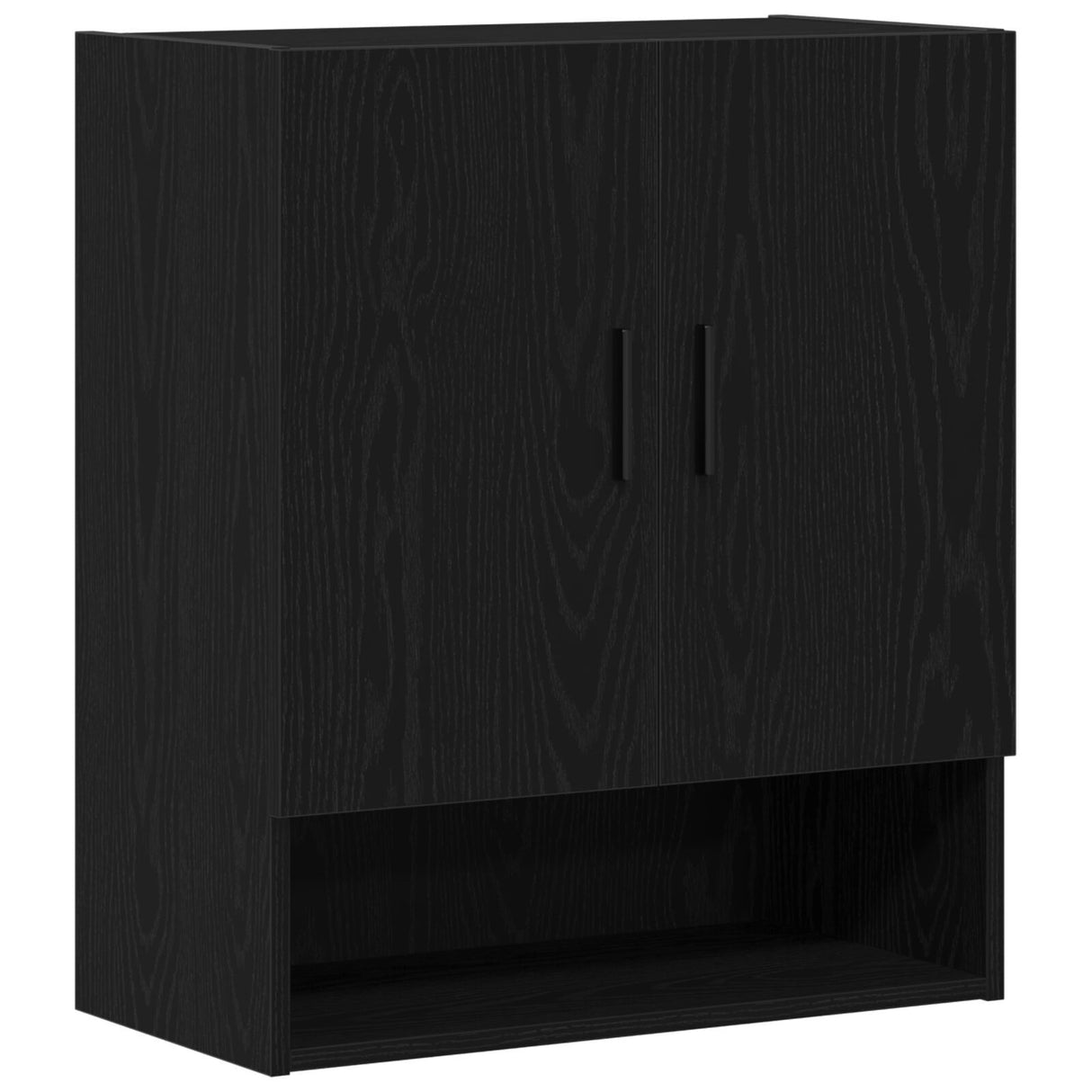Wall Cabinet Black Oak 60X31X70 Cm Engineered Wood