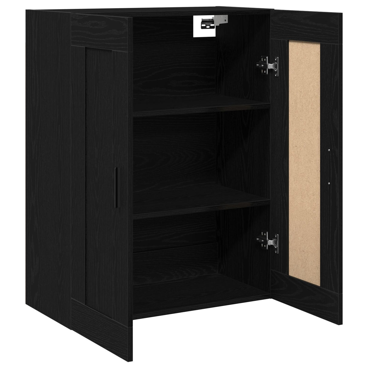 Wall-Mounted Cabinet In Black Oak - 69.5X34X90 Cm, Made From Engineered Wood