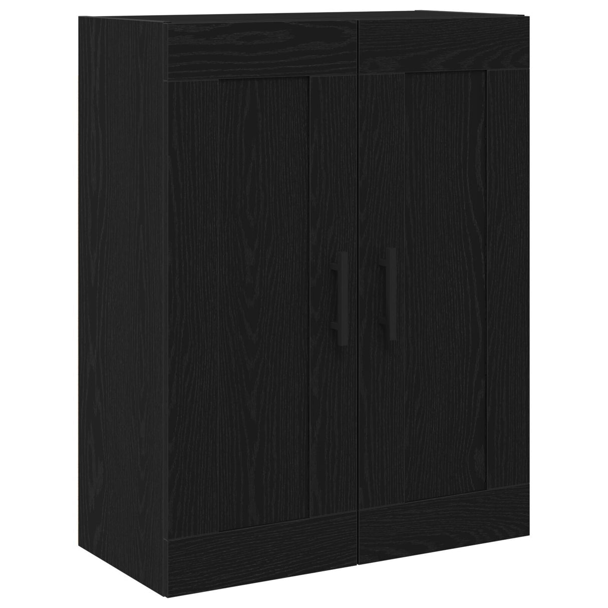 Wall Mounted Cabinet Black Oak 69,5X34X90 Cm Engineered Wood