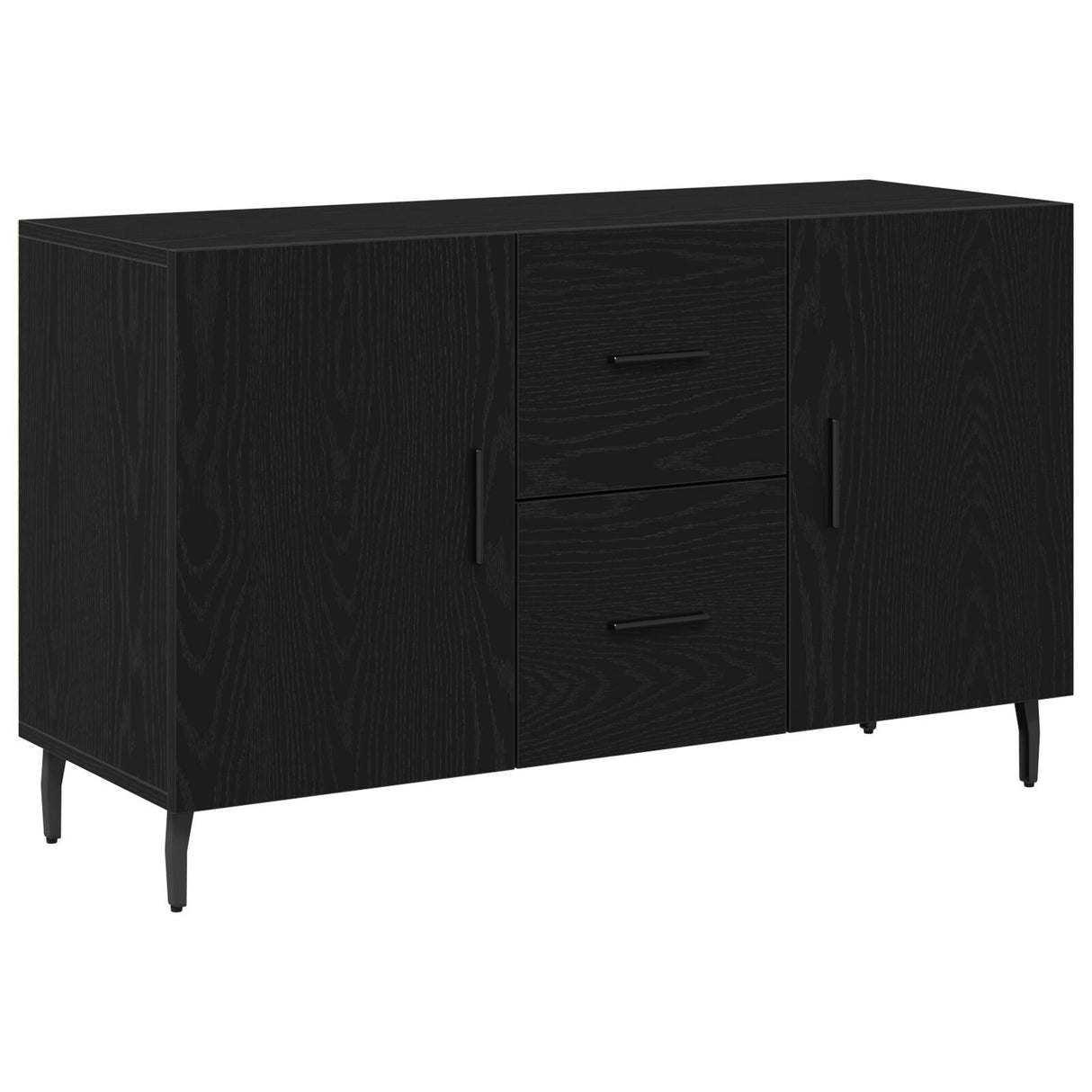 Black Oak Sideboard 100X36X60 Cm Made From Engineered Wood