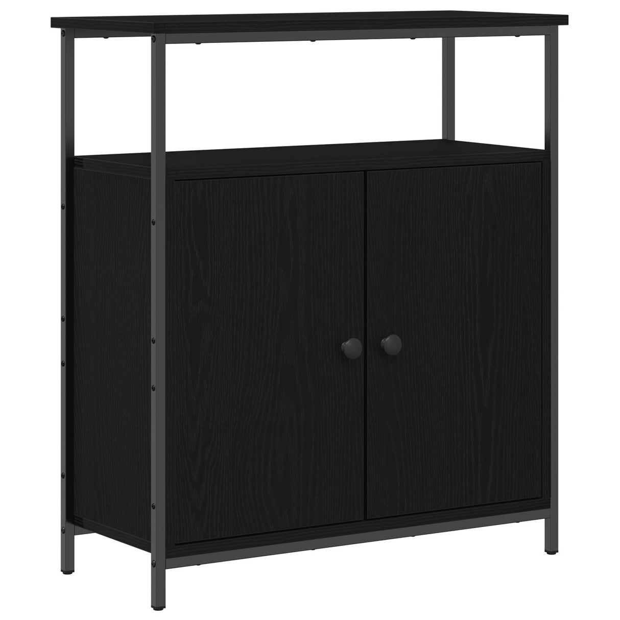 Wall-Mounted Cabinet Black Oak 69,5X34X90 Cm Engineered Wood