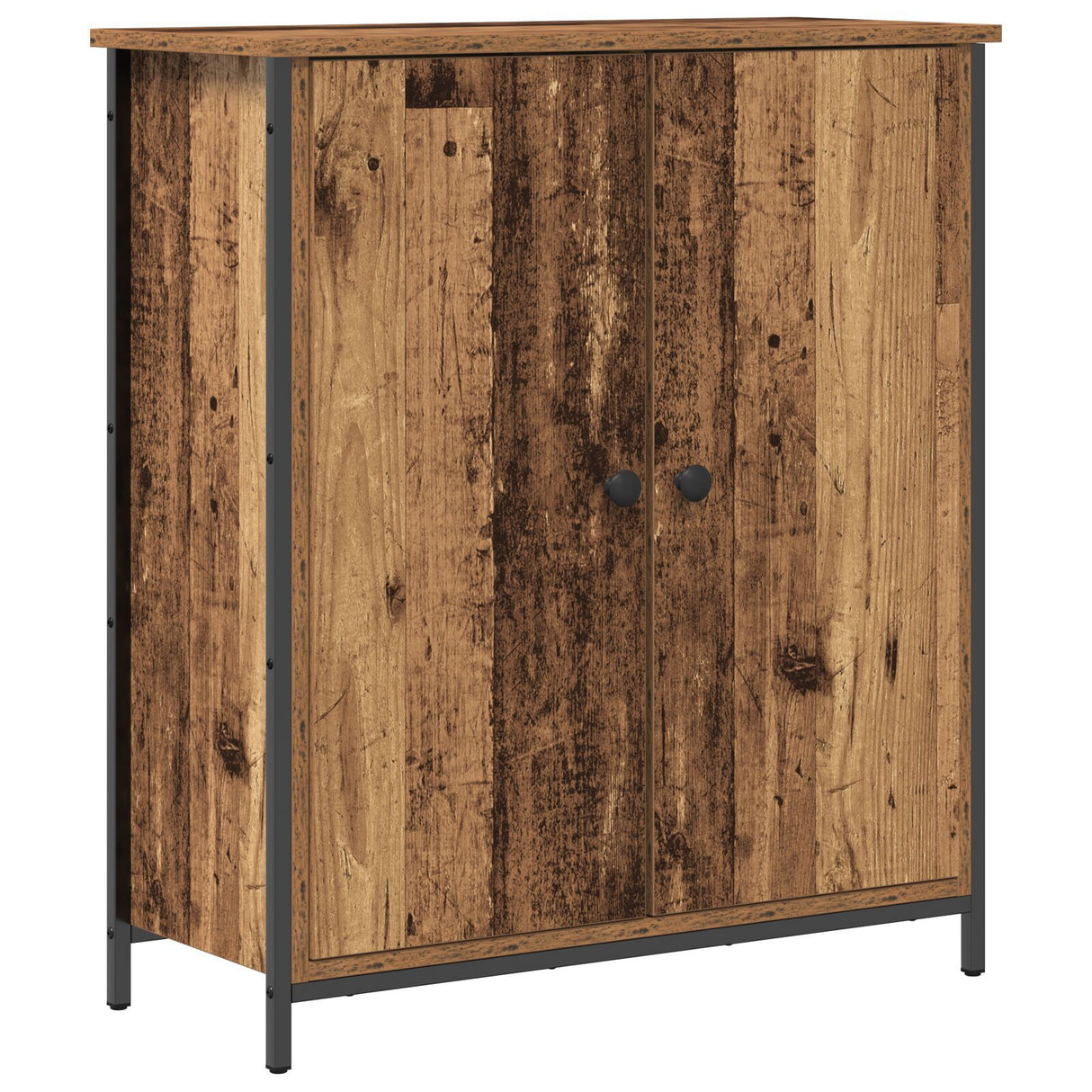 Sideboard Old Wood 70X30X80 Cm Engineered Wood And Steel