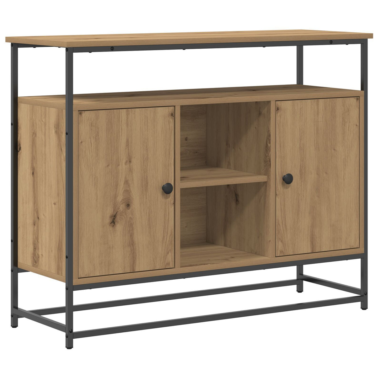 Sideboard Artisan Oak 100X35X80 Cm Engineered Wood And Steel