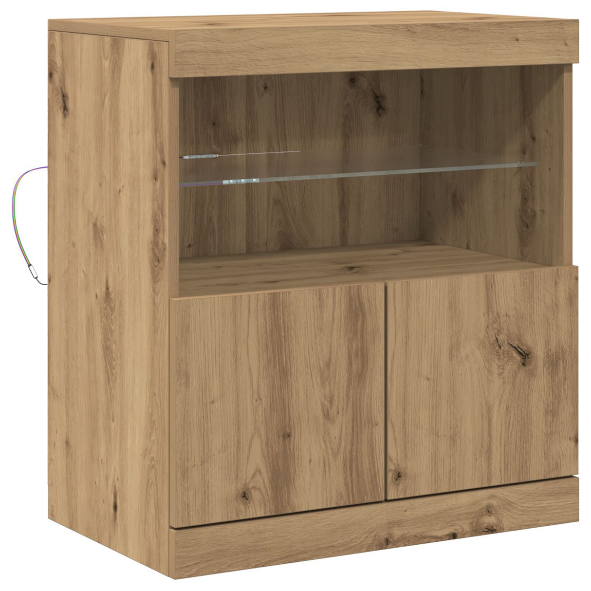 Sideboard With Led Lights Artisan Oak 60X37X67 Cm