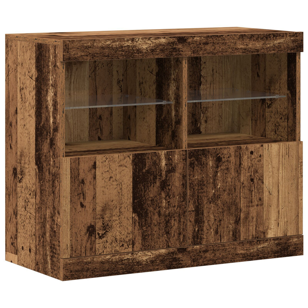 Sideboard With Led Lights Old Wood 81X37X67 Cm