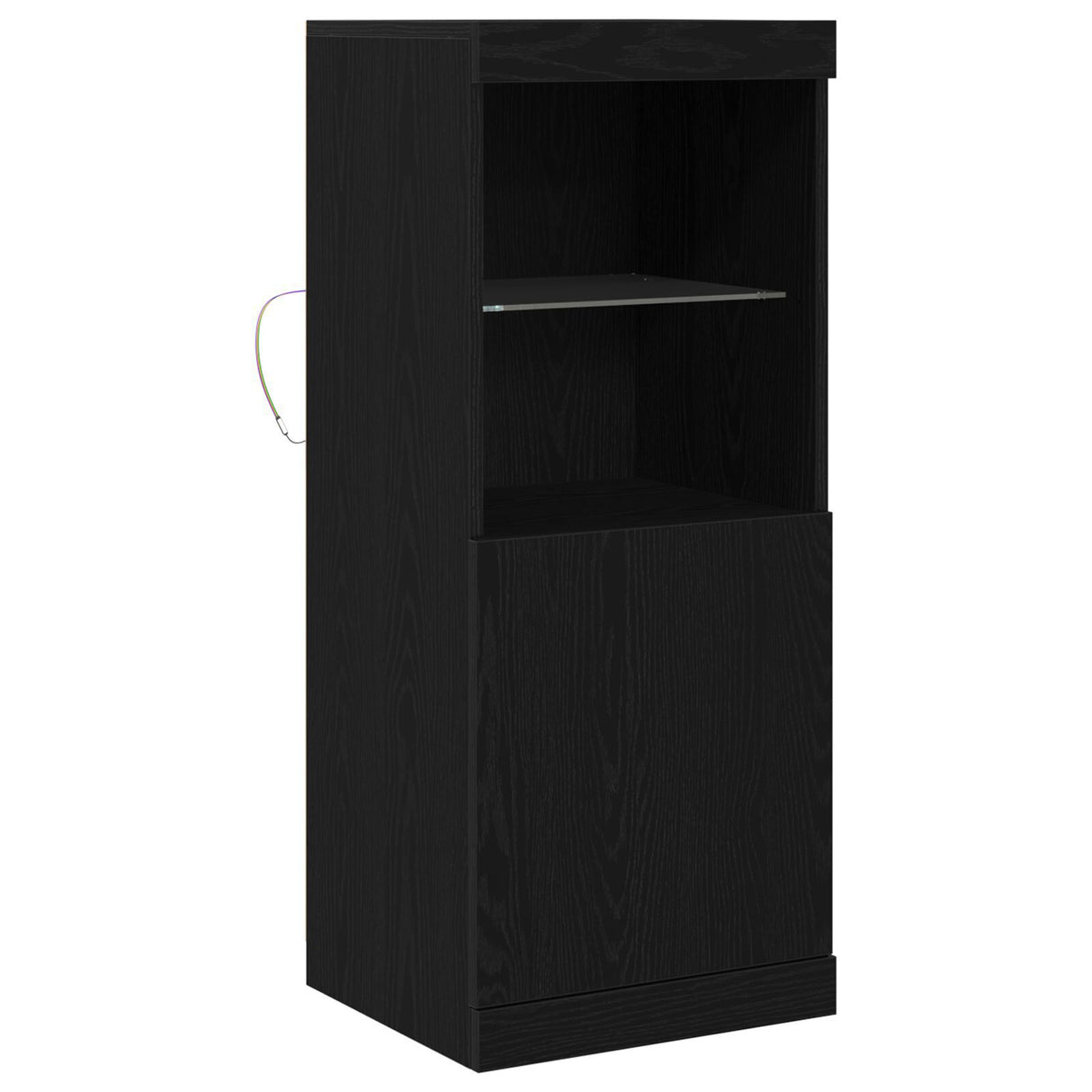 Sideboard With Led Lights Black Oak 41X37X100 Cm