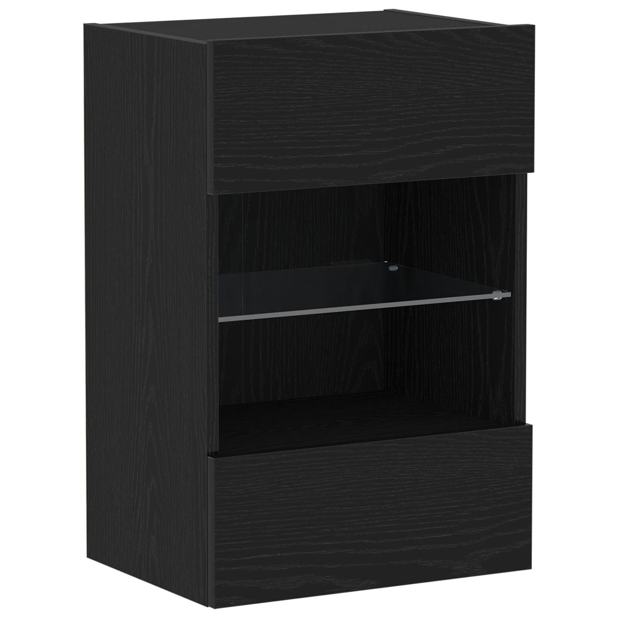 Led Tv Cabinet Black Oak 40X30X60,5Cm Cm Engineered Wood