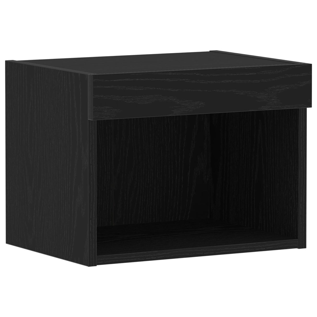 Wall Cabinet With Led Lights Black Oak 40X30X30 Cm