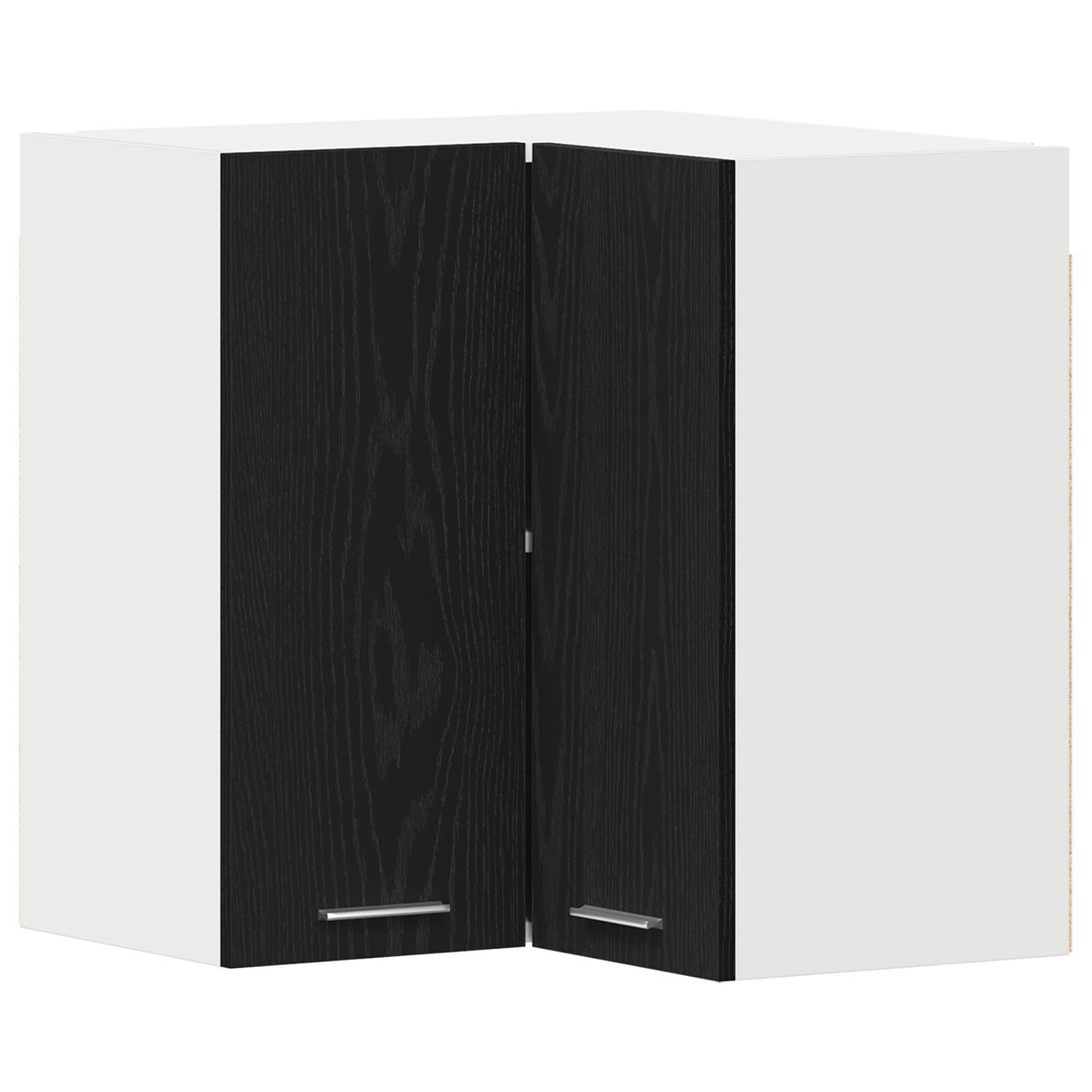 Hanging Corner Cabinet - Black Oak - 57X57X60 Cm - Made From Engineered Wood