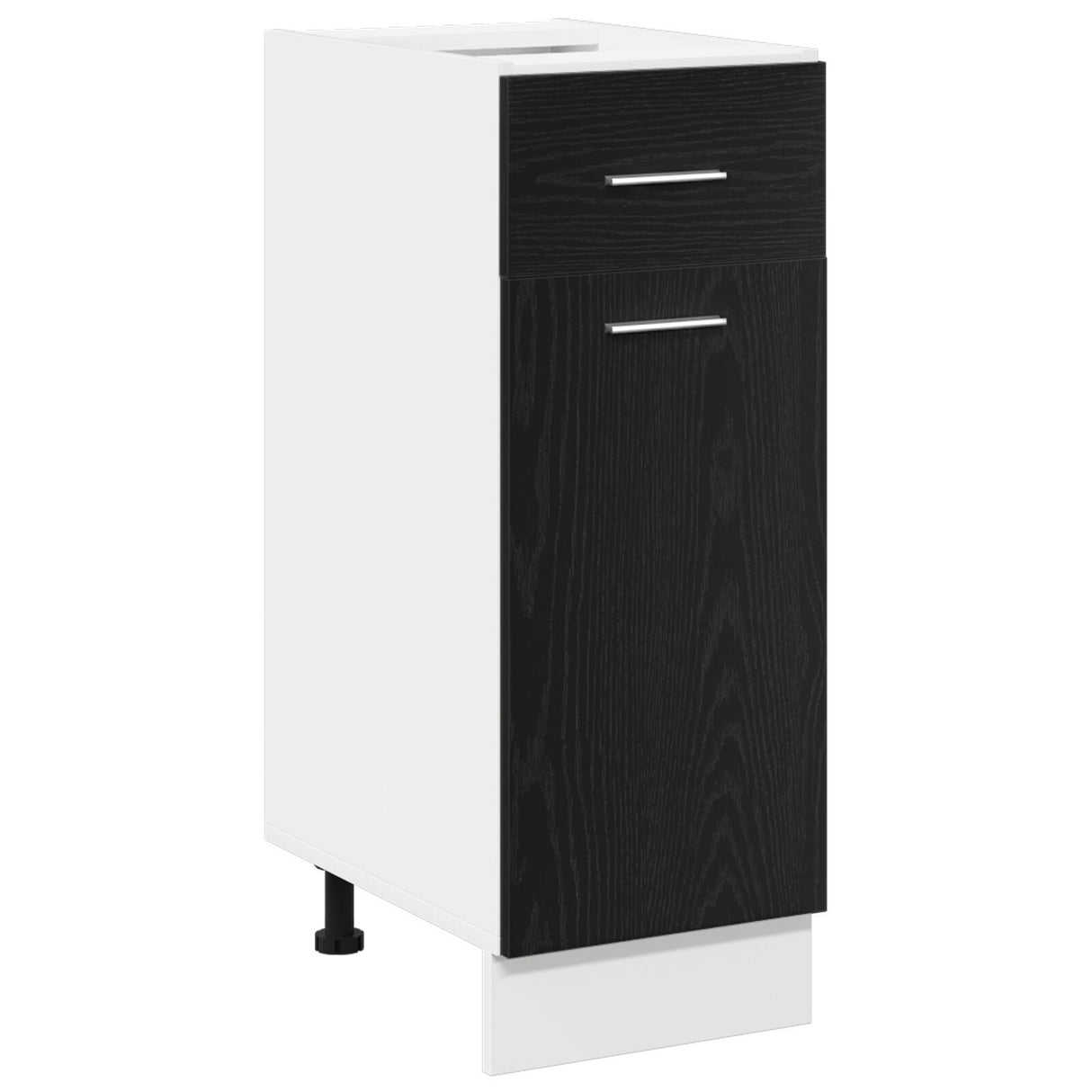 Black Oak Drawer Bottom Cabinet - 30X46X81.5 Cm, Made From Engineered Wood