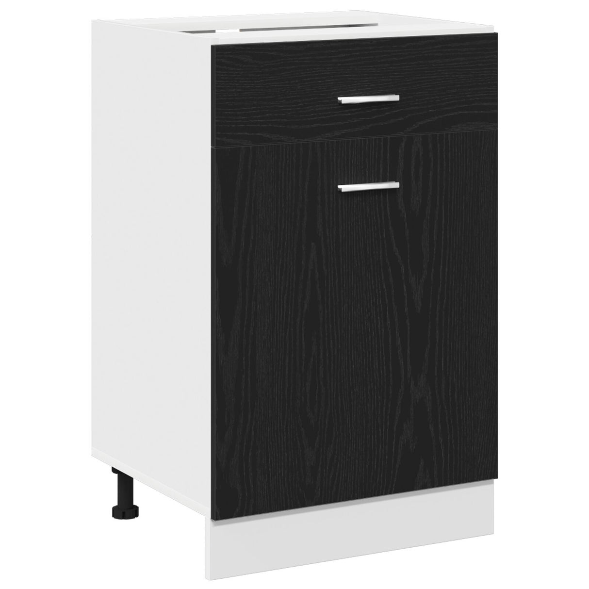 Black Oak Drawer Cabinet - 50X46X81.5 Cm, Made With Engineered Wood