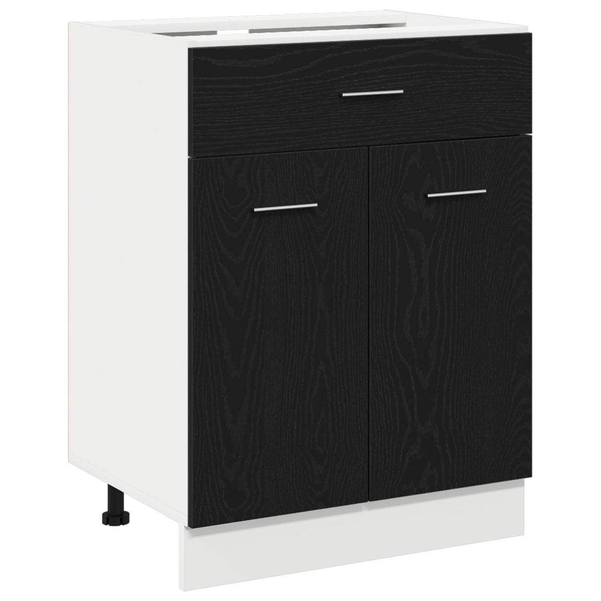 Black Oak Drawer Bottom Cabinet - 60X46X81.5 Cm Made From Engineered Wood