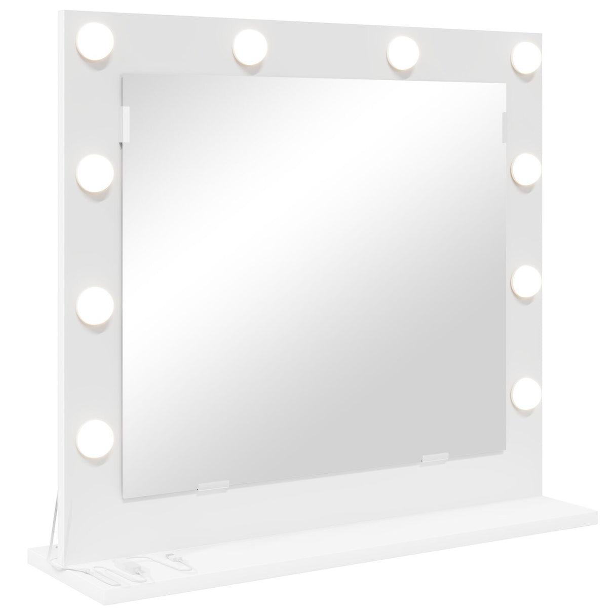 Vanity Mirror With Led Lights White 60X55X18 Cm