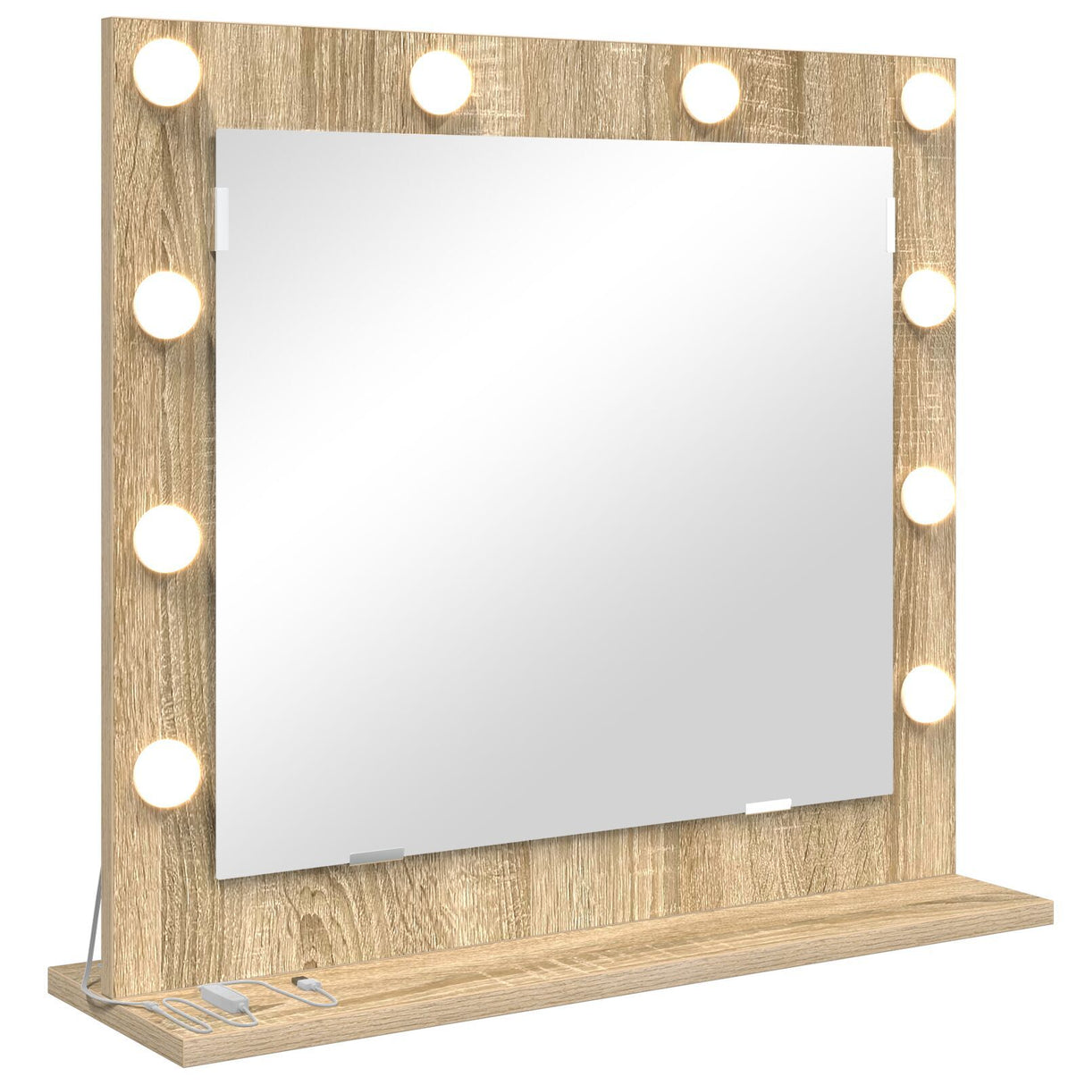 Vanity Mirror With Led Lights Sonoma Oak 60X55X18 Cm