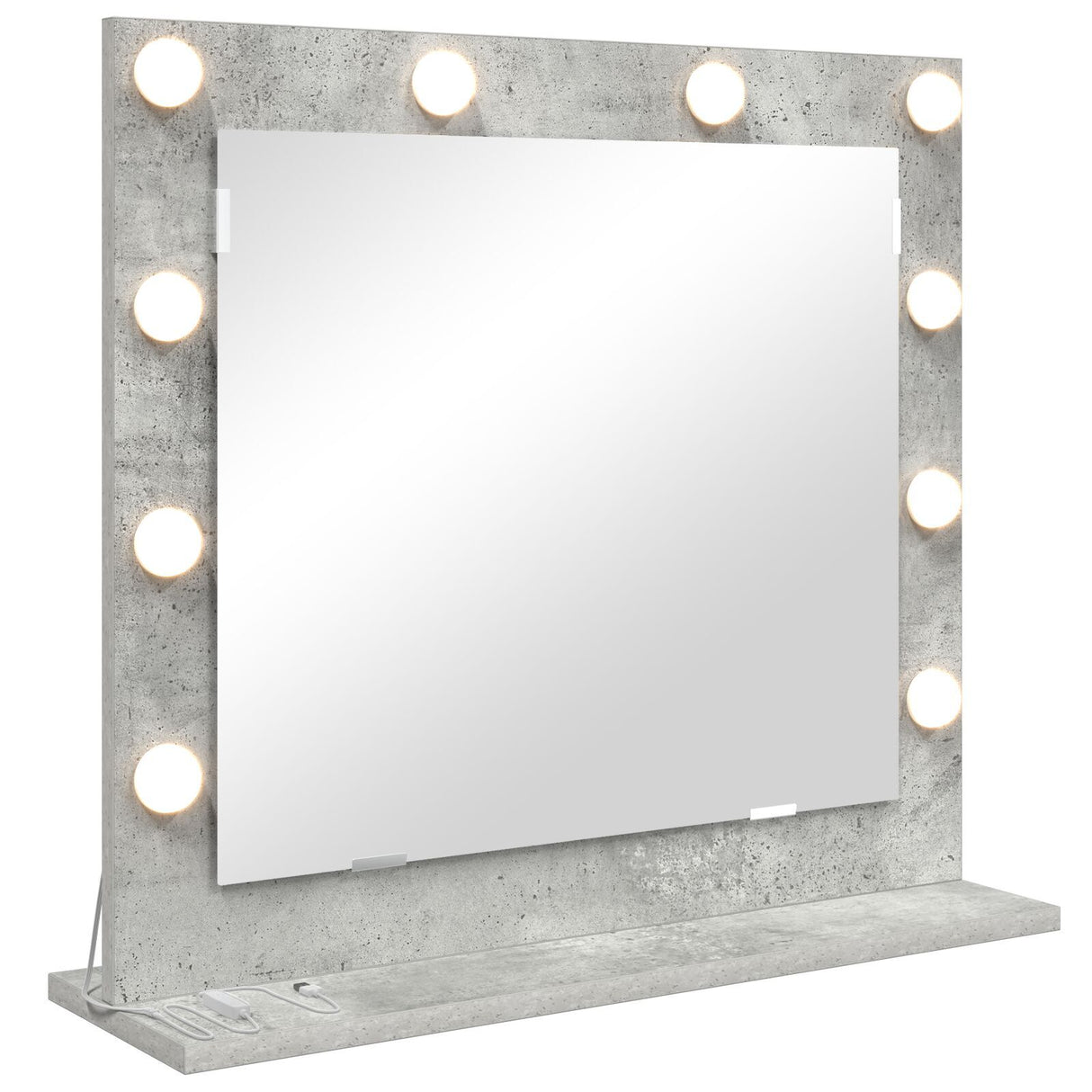 Vanity Mirror With Led Lights Concrete Grey 60X55X18 Cm