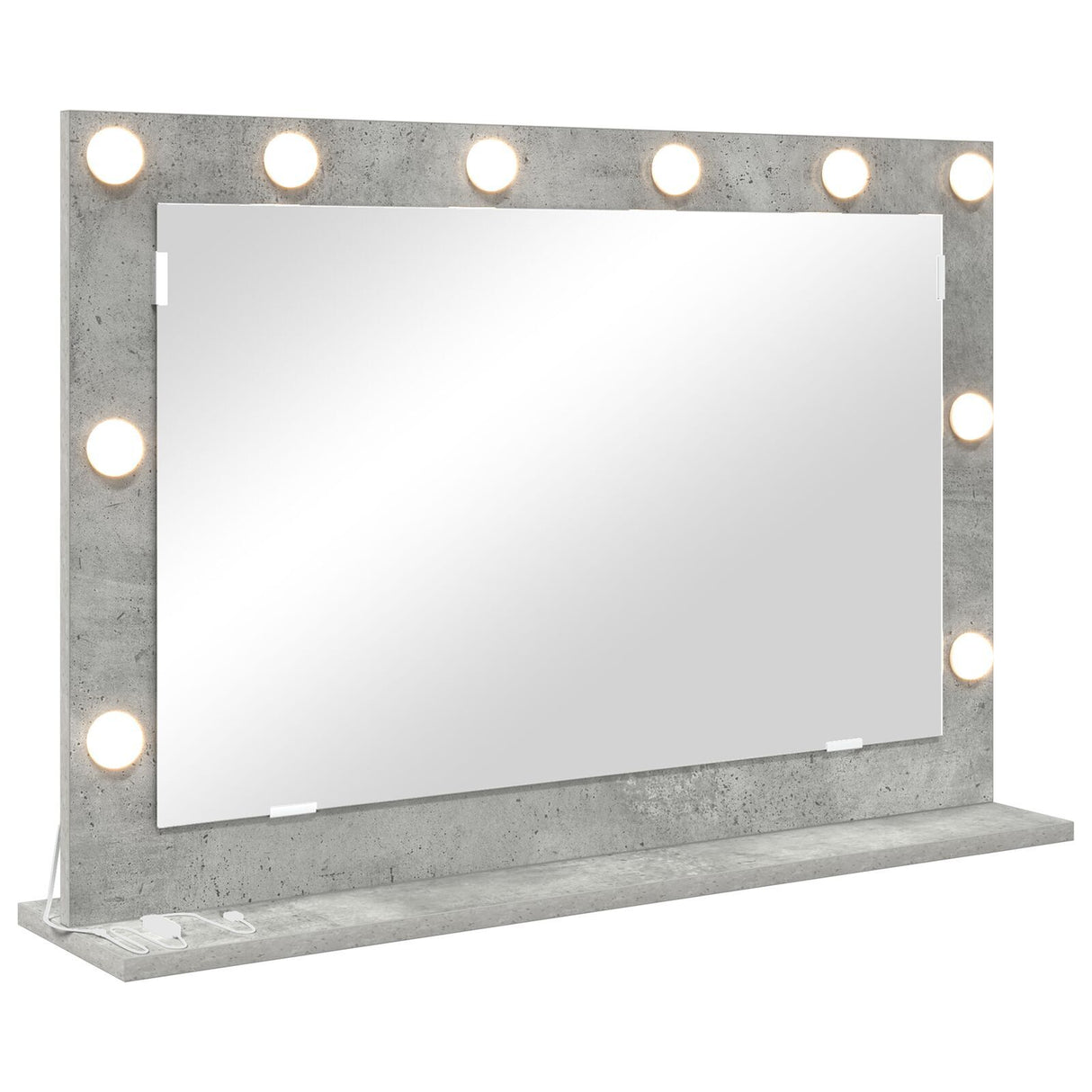 Vanity Mirror Concrete Grey Glass 80 X 55 X 18 Cm Mirror