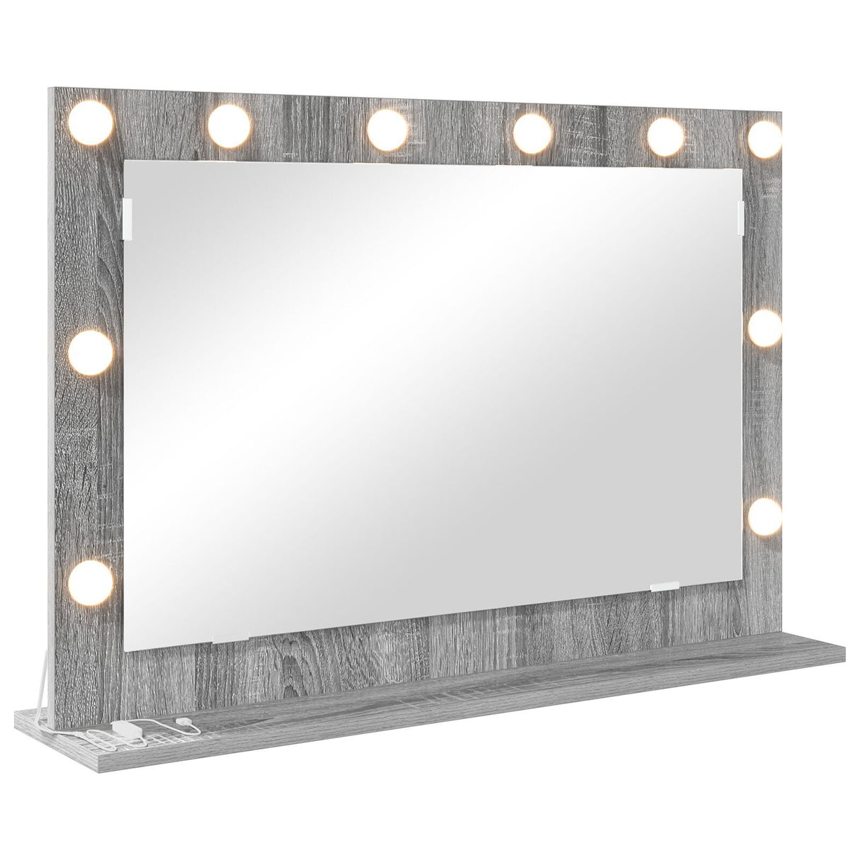 Vanity Mirror Grey Sonoma Particle Board 80 X 55 X 18 Cm