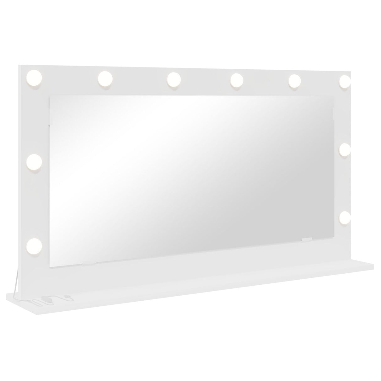 Vanity Mirror With Led Lights White 100X55X18 Cm