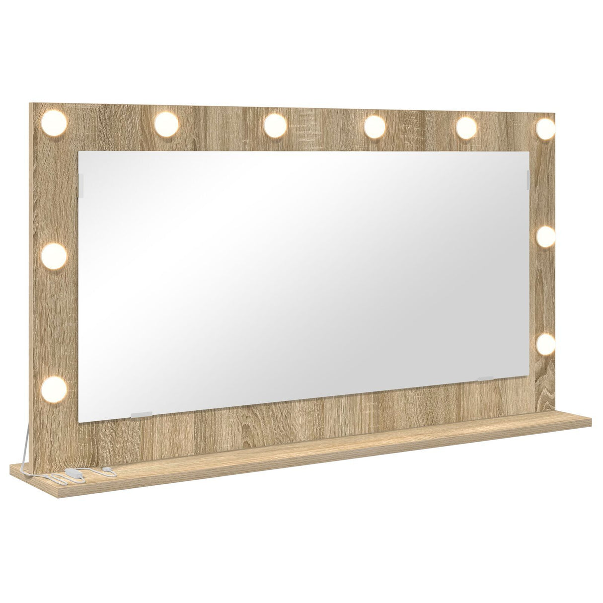 Vanity Mirror Sonoma Oak Mdf, Glass 100 X 55 X 18 Cm