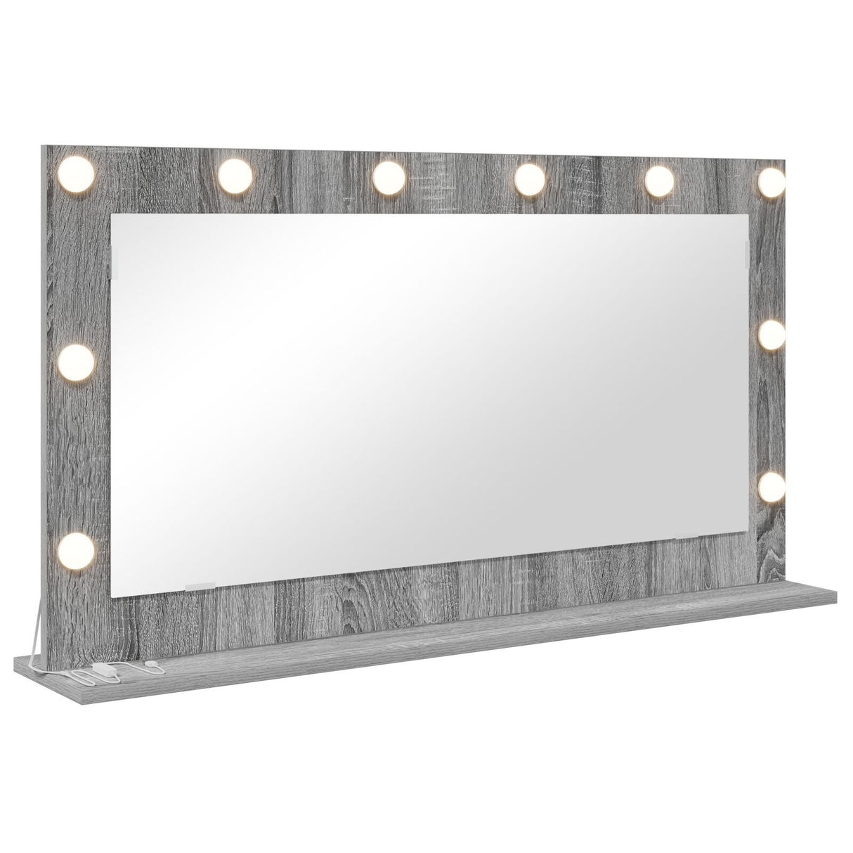 Vanity Mirror Grey Sonoma Particle Board, Glass 100 X 55 X 18 Cm