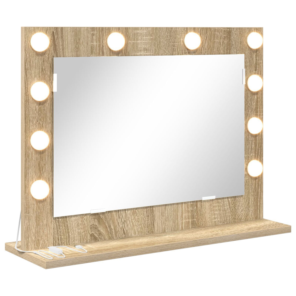 Vanity Mirror Sonoma Oak Engineered Wood, Glass Standard Mirror