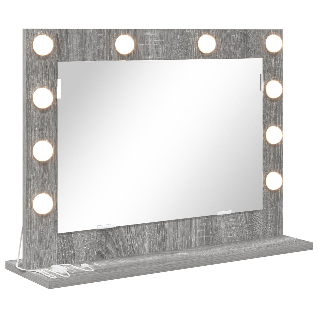 Vanity Mirror Grey Sonoma Mdf, Glass 60 X 45 X 18 Cm