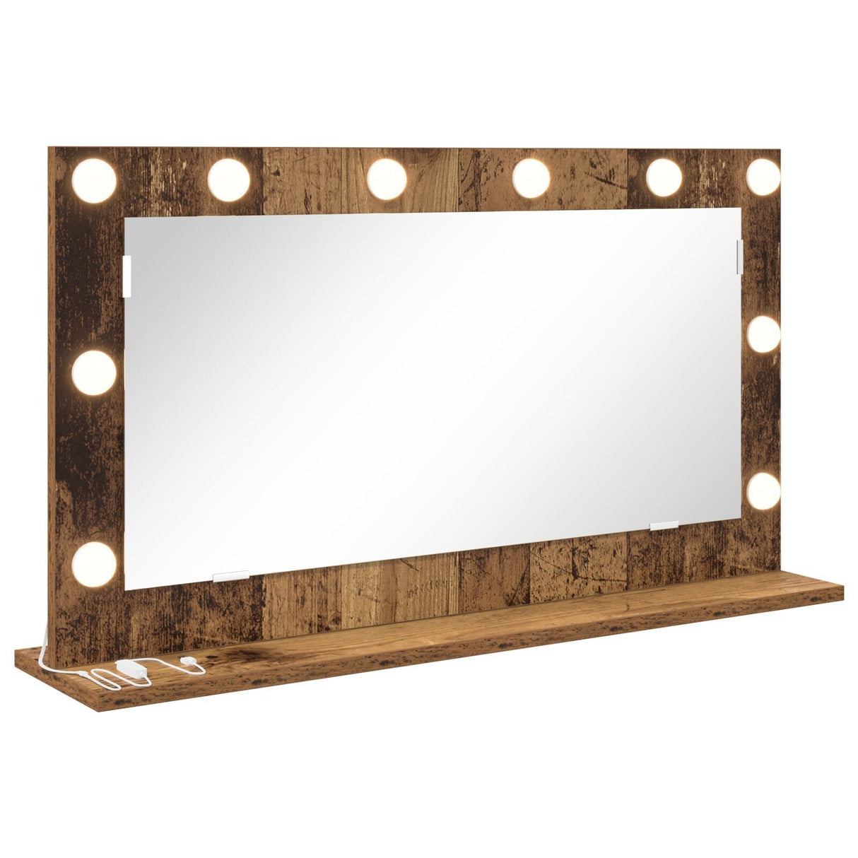 Vanity Mirror Old Wood Wood, Glass 80 X 45 X 18 Cm Mirror