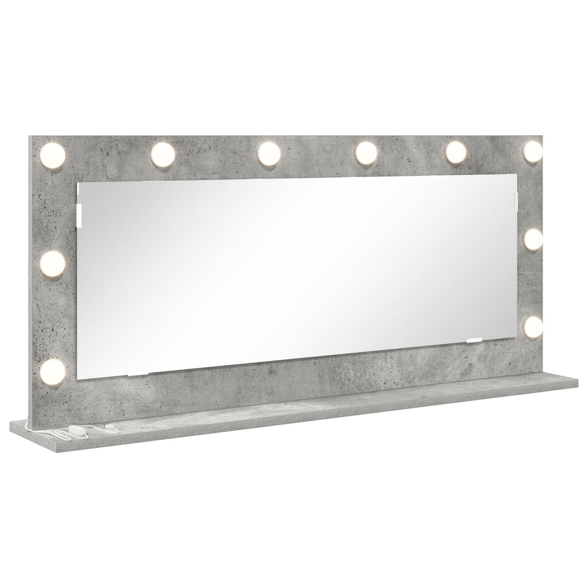 Vanity Mirror With Led Lights Concrete Grey 100X45X18 Cm