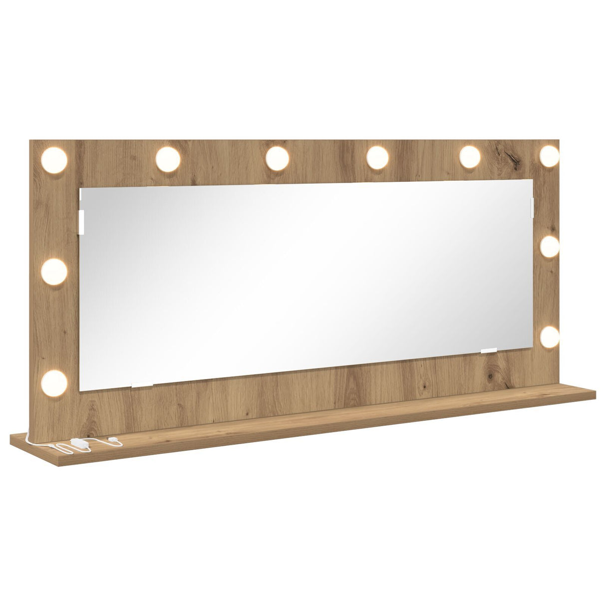 Vanity Mirror With Led Lights Artisan Oak 100X45X18 Cm