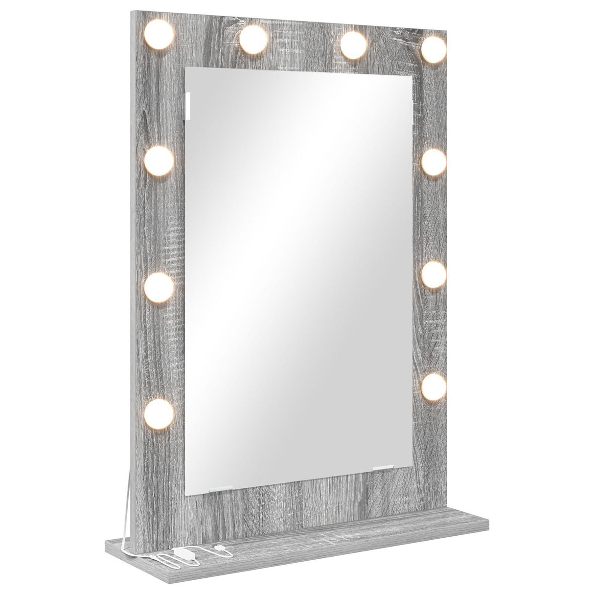Vanity Mirror Grey Sonoma Particle Board, Glass 70 X 50 X 18 Cm