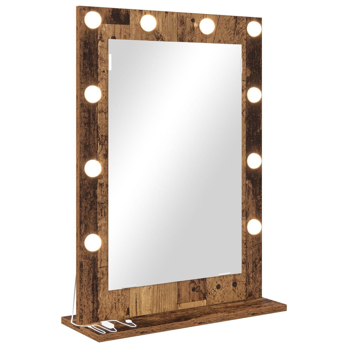 Vanity Mirror Old Wood Solid Wood 70 X 50 X 18 Cm Mirror