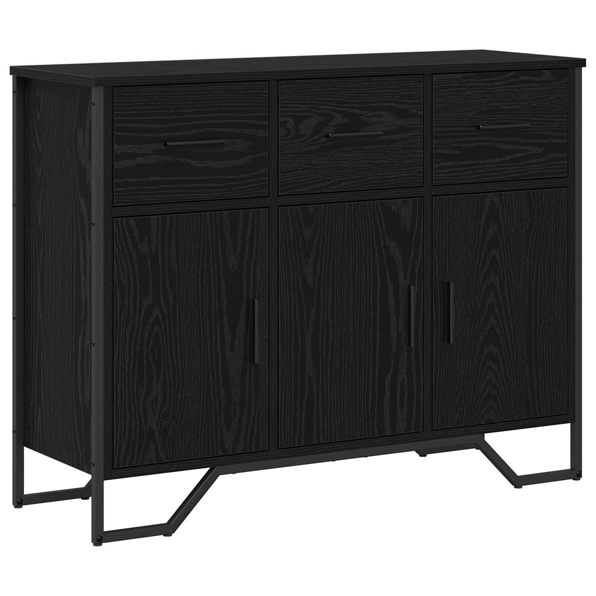 Sideboard Black Oak 97X32.5X74.5 Cm Engineered Wood