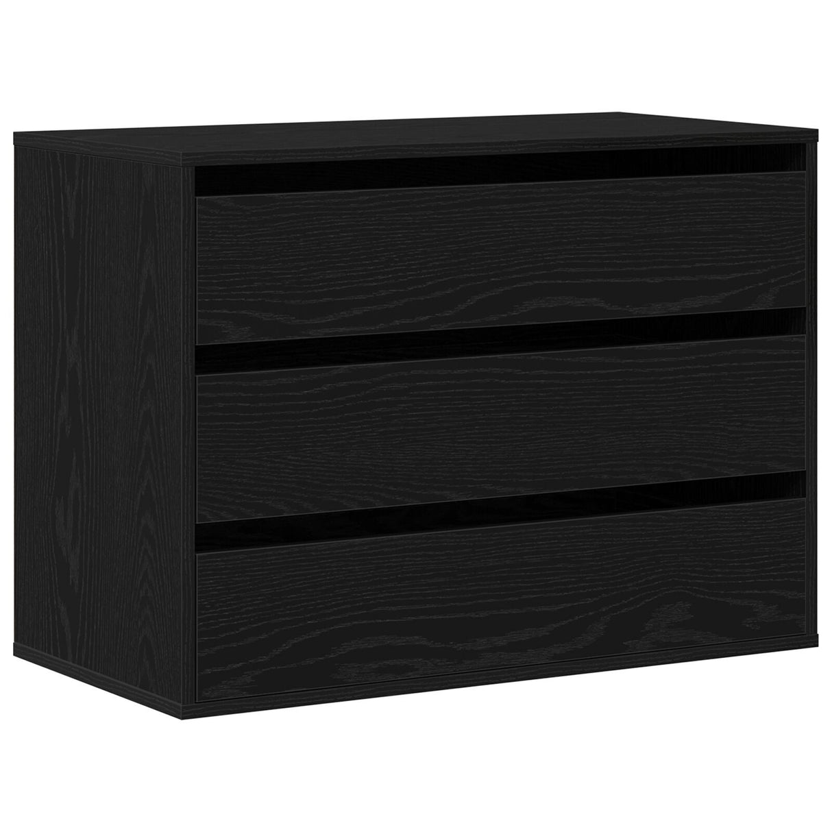 Corner Chest Of Drawers Black Oak 80X41X58 Cm Engineered Wood