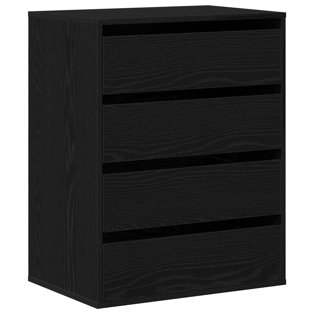 Chest Of Drawers Black Oak 60X41X76 Cm Engineered Wood