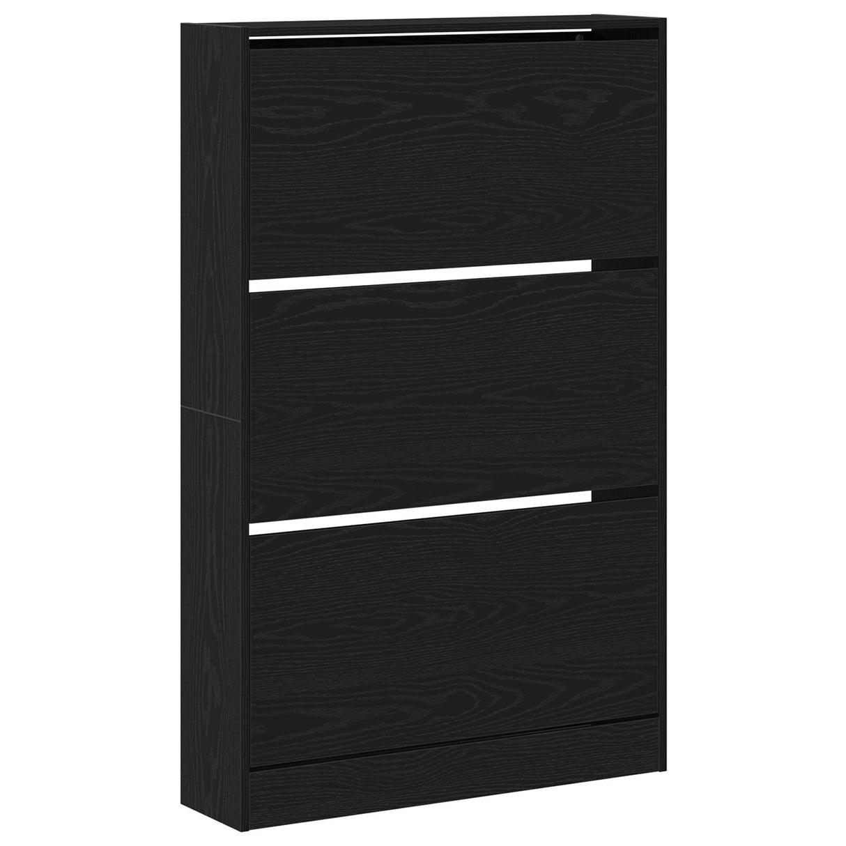 Shoe Cabinet Black Oak 80X21X125,5 Cm Engineered Wood
